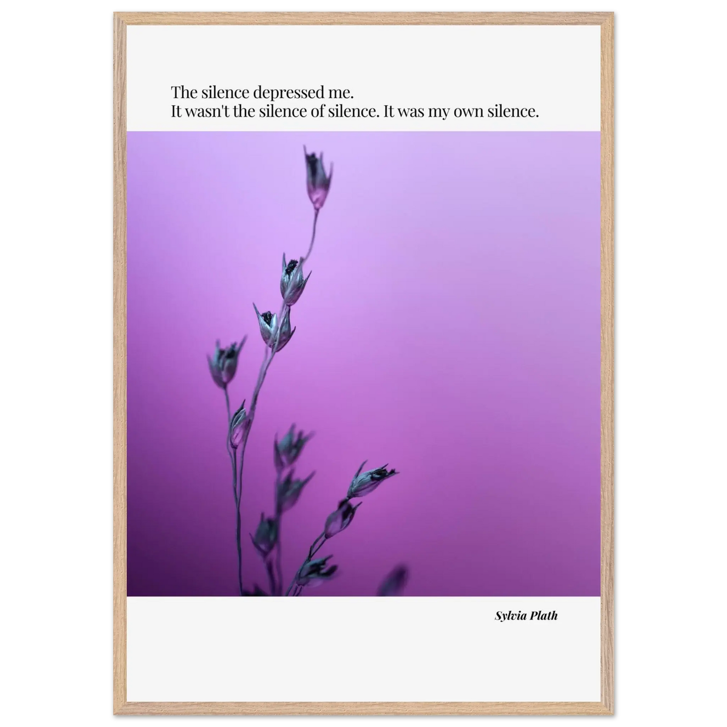 Sylvia Plath Quote Poster – “The Silence Depressed Me” | Minimalist Literary Wall Art  Print Material INK & FRAME STUDIO