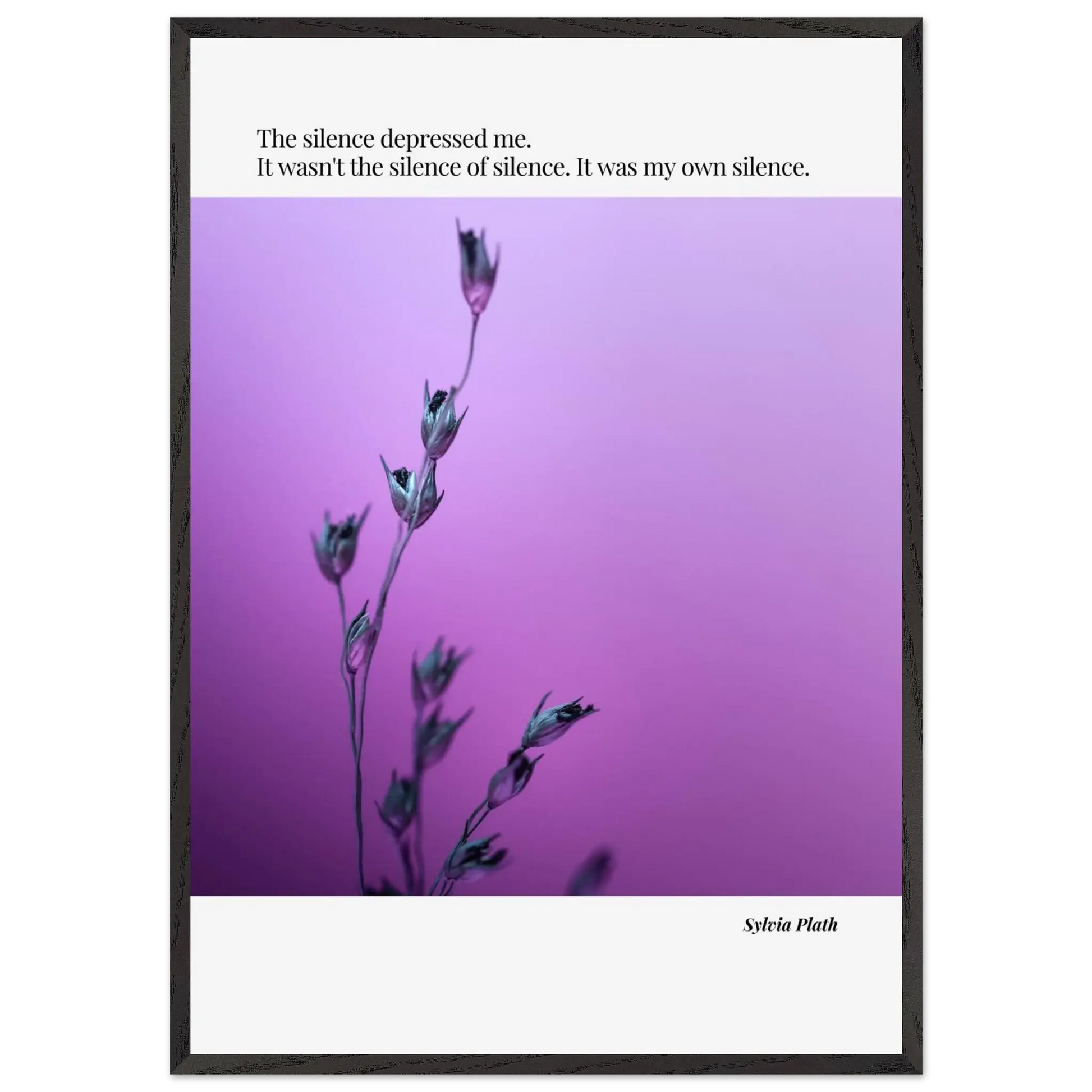 Sylvia Plath Quote Poster – “The Silence Depressed Me” | Minimalist Literary Wall Art  Print Material INK & FRAME STUDIO