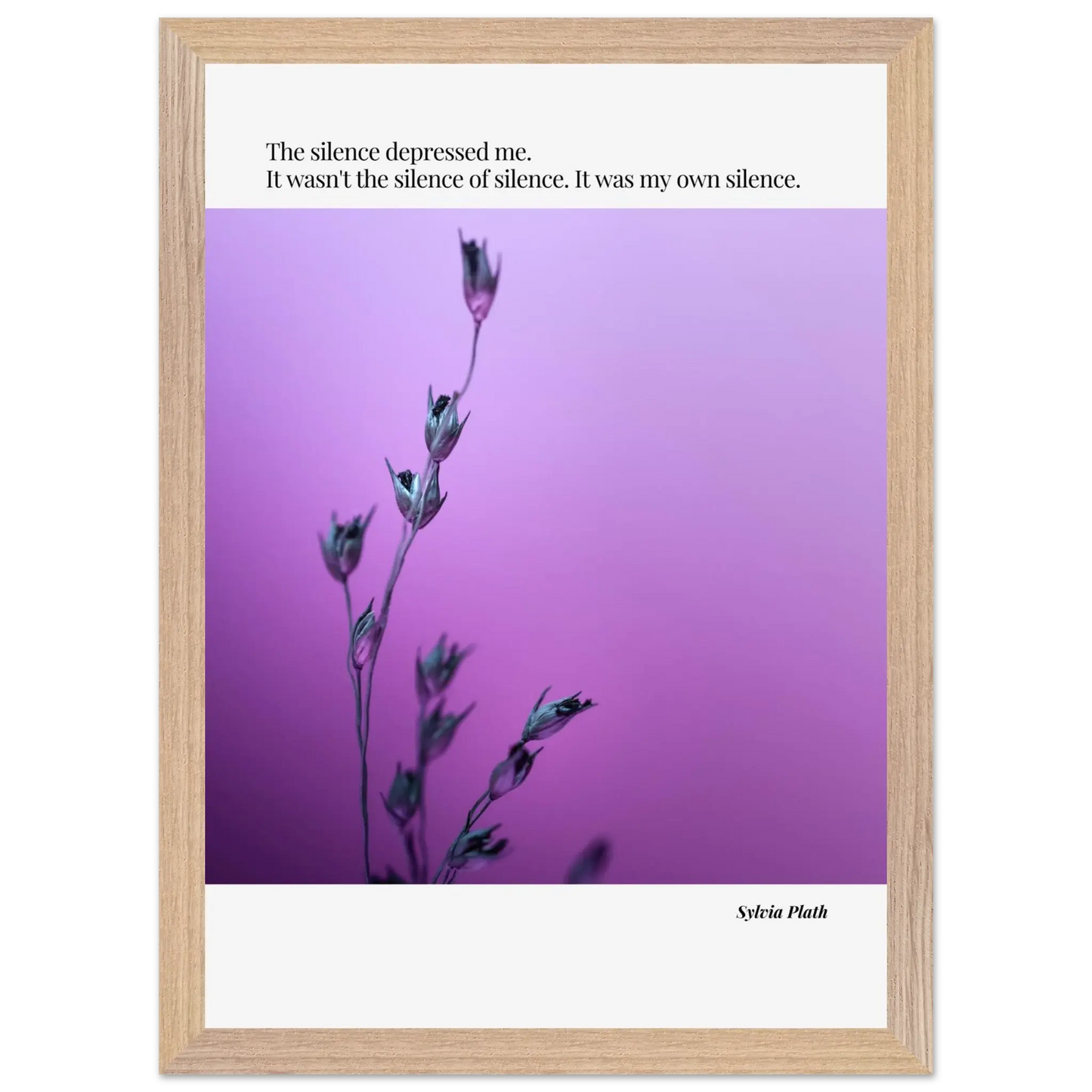 Sylvia Plath Quote Poster – “The Silence Depressed Me” | Minimalist Literary Wall Art  Print Material INK & FRAME STUDIO