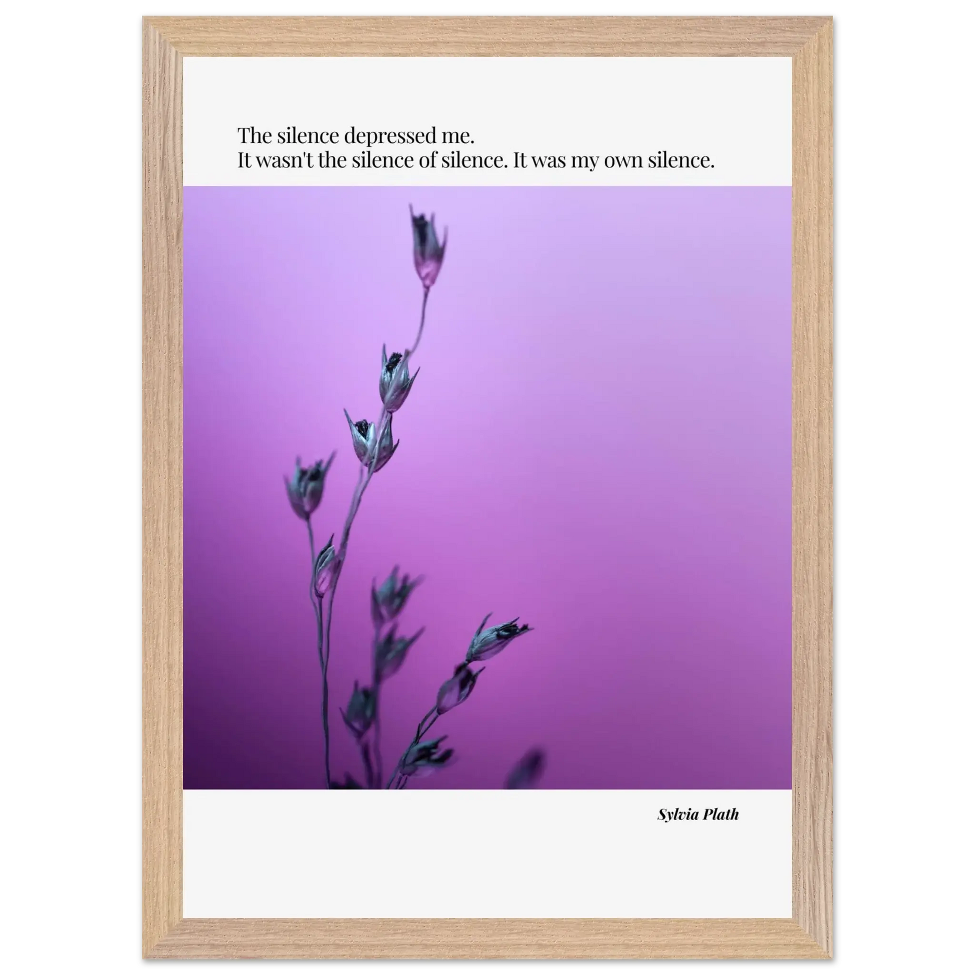 Sylvia Plath Quote Poster – “The Silence Depressed Me” | Minimalist Literary Wall Art  Print Material INK & FRAME STUDIO