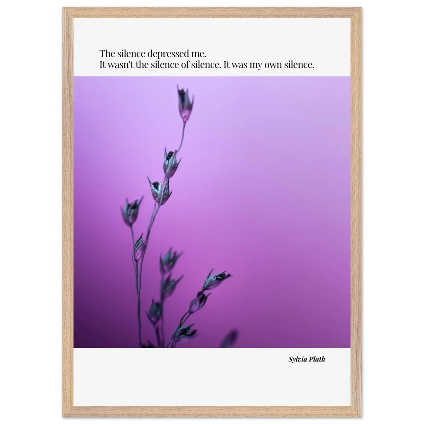 Sylvia Plath Quote Poster – “The Silence Depressed Me” | Minimalist Literary Wall Art  Print Material INK & FRAME STUDIO