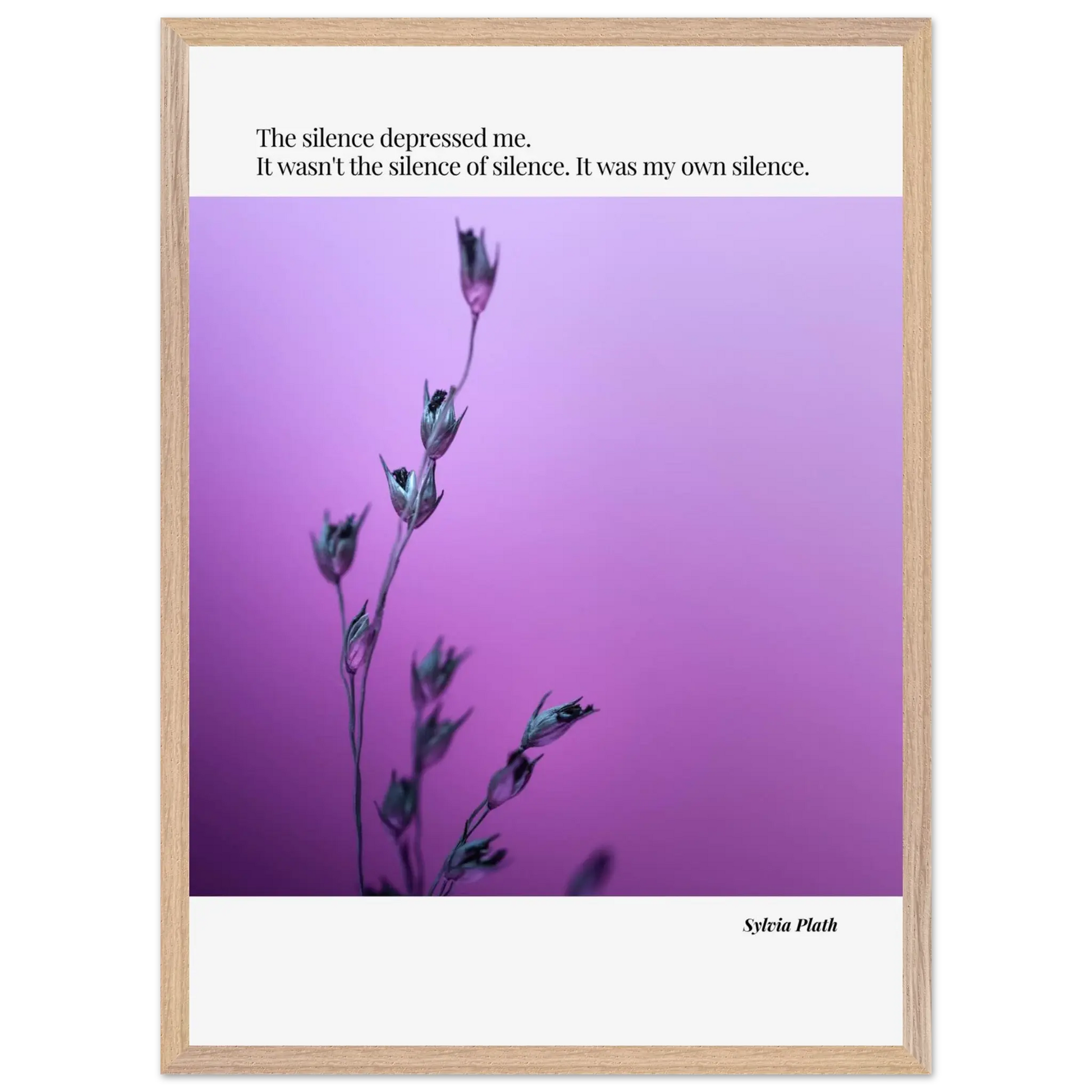 Sylvia Plath Quote Poster – “The Silence Depressed Me” | Minimalist Literary Wall Art  Print Material INK & FRAME STUDIO