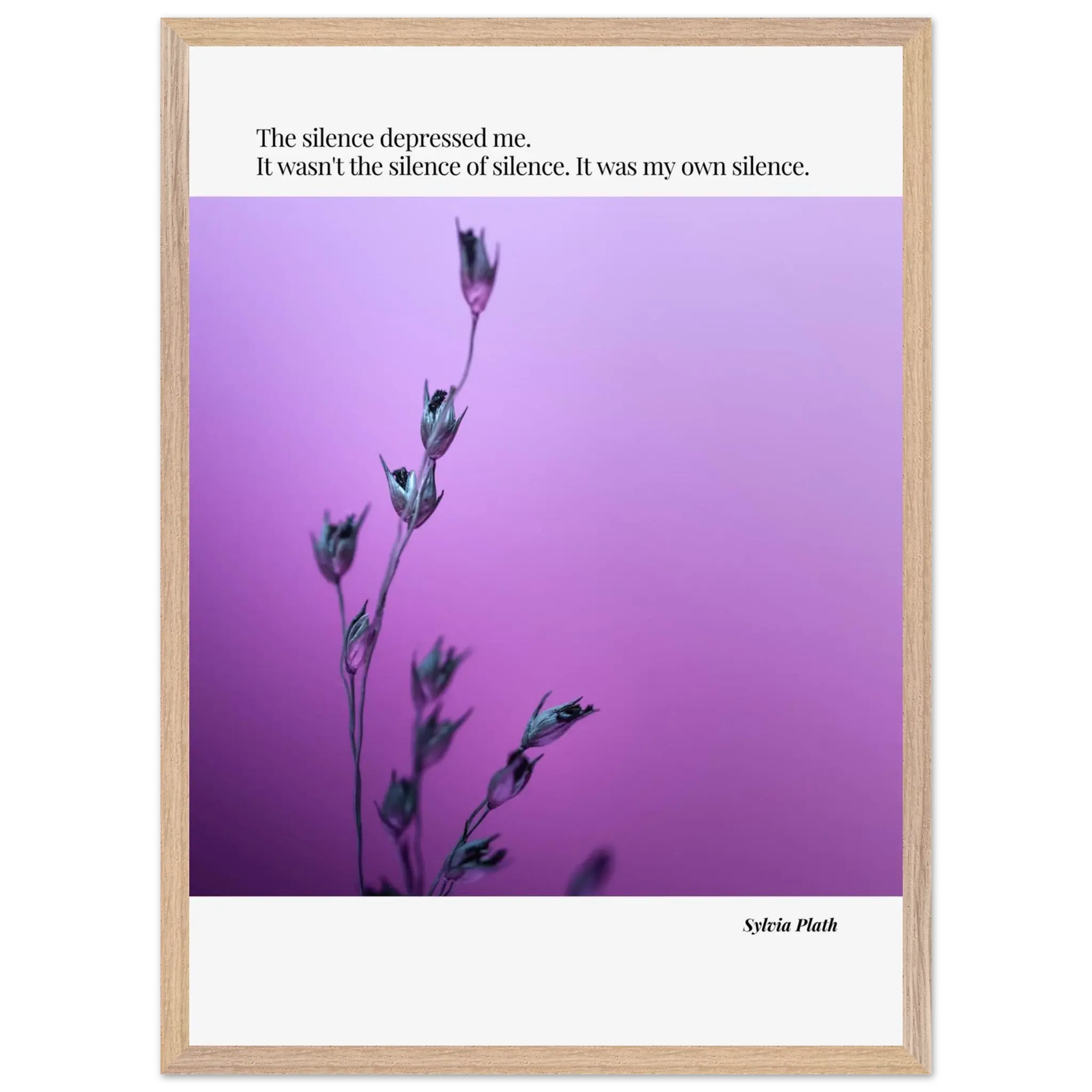 Sylvia Plath Quote Poster – “The Silence Depressed Me” | Minimalist Literary Wall Art  Print Material INK & FRAME STUDIO