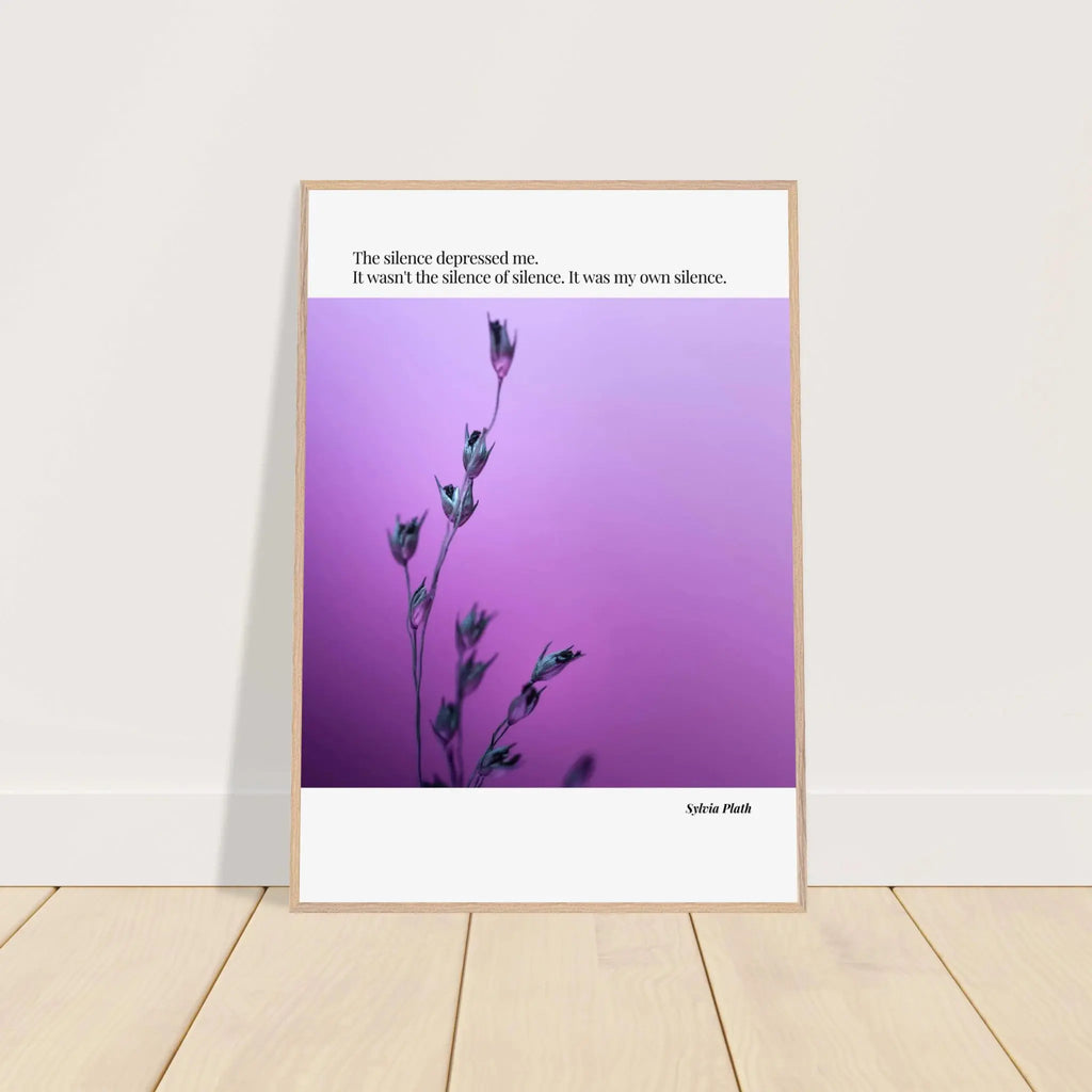 Sylvia Plath Quote Poster – “The Silence Depressed Me” | Minimalist Literary Wall Art  Print Material INK & FRAME STUDIO