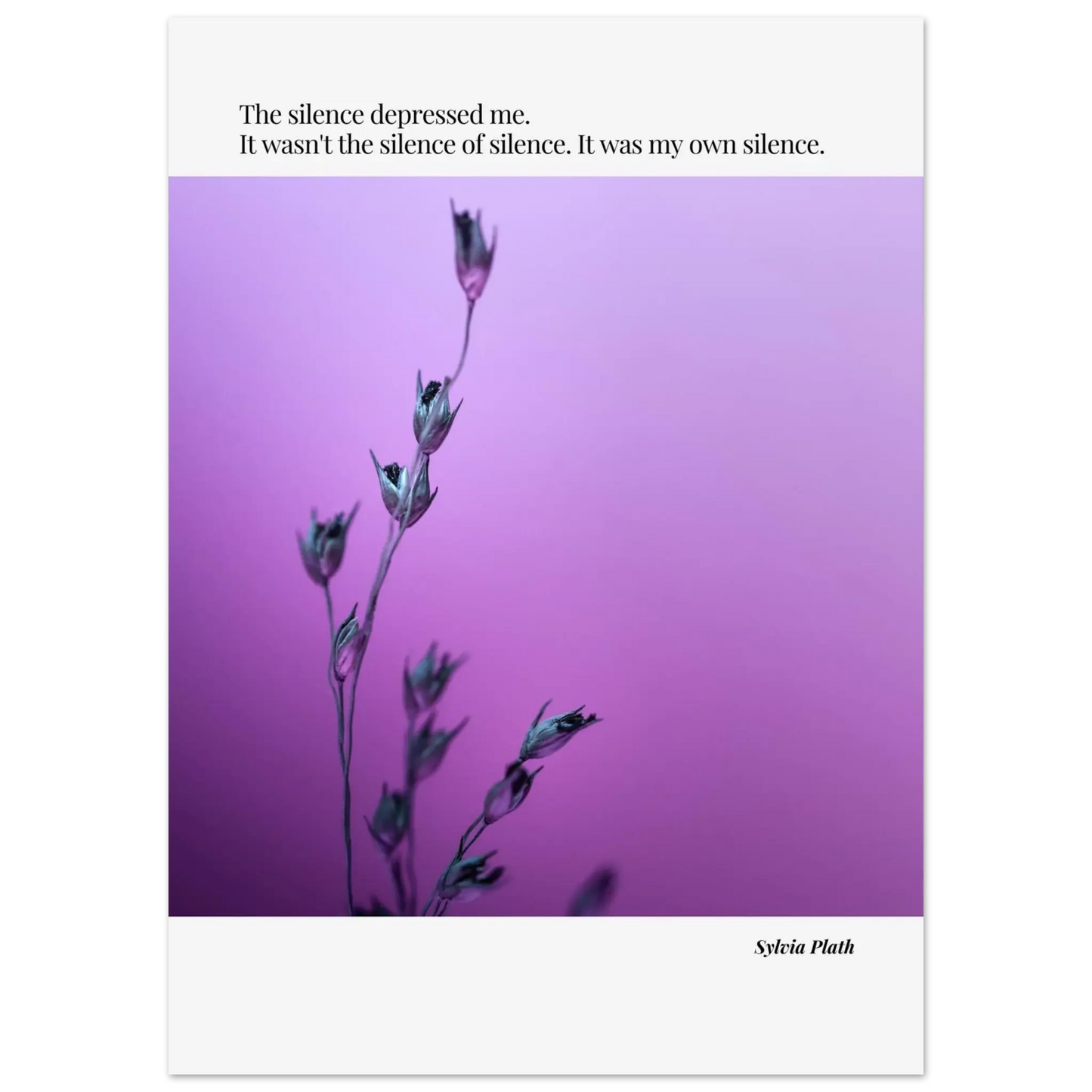 Sylvia Plath Quote Poster – “The Silence Depressed Me” | Minimalist Literary Wall Art  Print Material INK & FRAME STUDIO