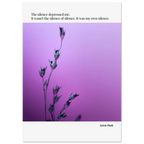 Sylvia Plath Quote Poster – “The Silence Depressed Me” | Minimalist Literary Wall Art  Print Material INK & FRAME STUDIO