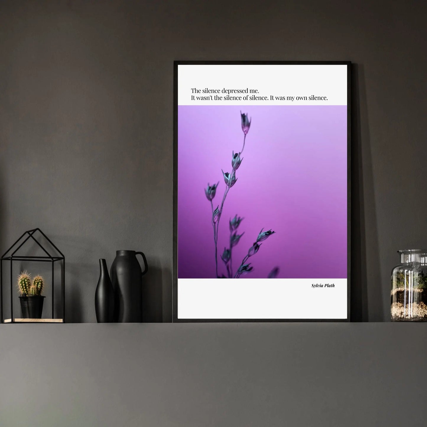 Sylvia Plath Quote Poster – “The Silence Depressed Me” | Minimalist Literary Wall Art  Print Material INK & FRAME STUDIO
