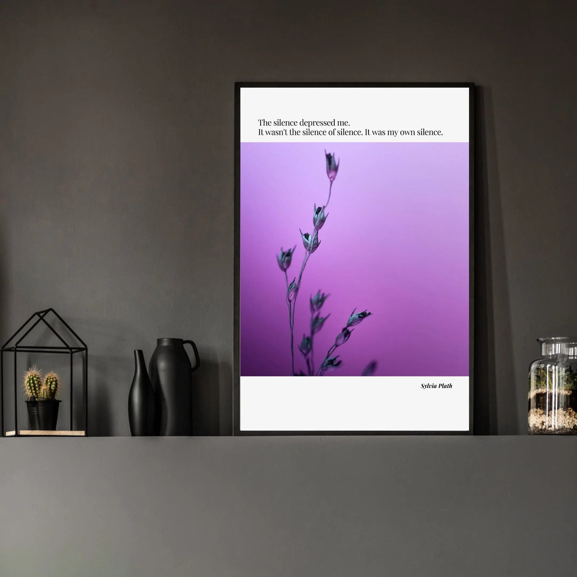 Sylvia Plath Quote Poster – “The Silence Depressed Me” | Minimalist Literary Wall Art  Print Material INK & FRAME STUDIO