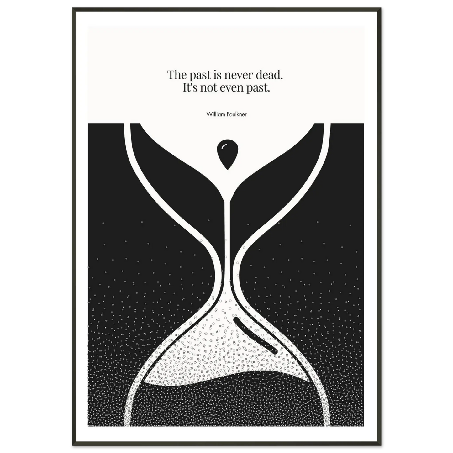 William Faulkner Quote Poster – “The Past Is Never Dead” | Minimalist Hourglass Wall Art - INK & FRAME STUDIO