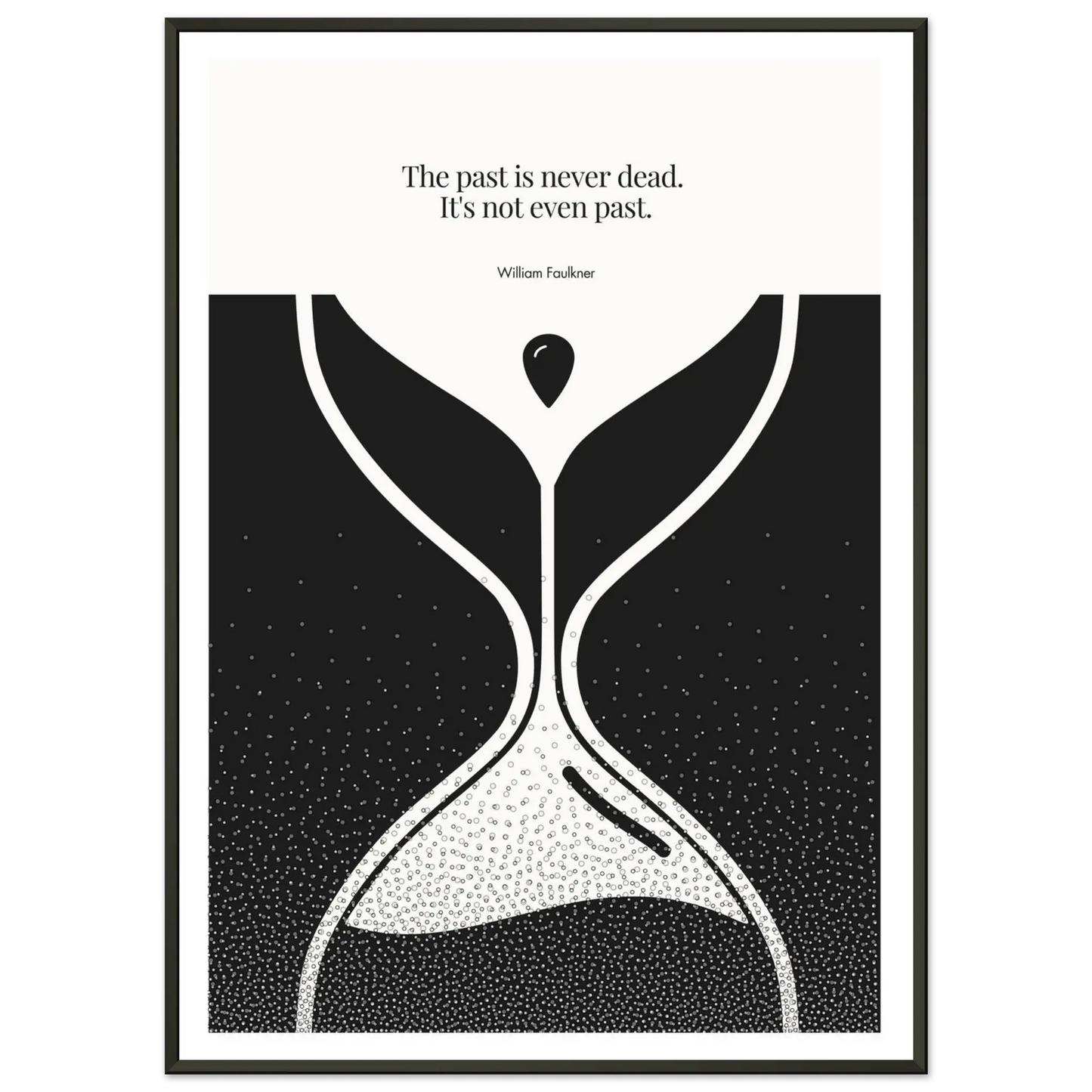 William Faulkner Quote Poster – “The Past Is Never Dead” | Minimalist Hourglass Wall Art - INK & FRAME STUDIO