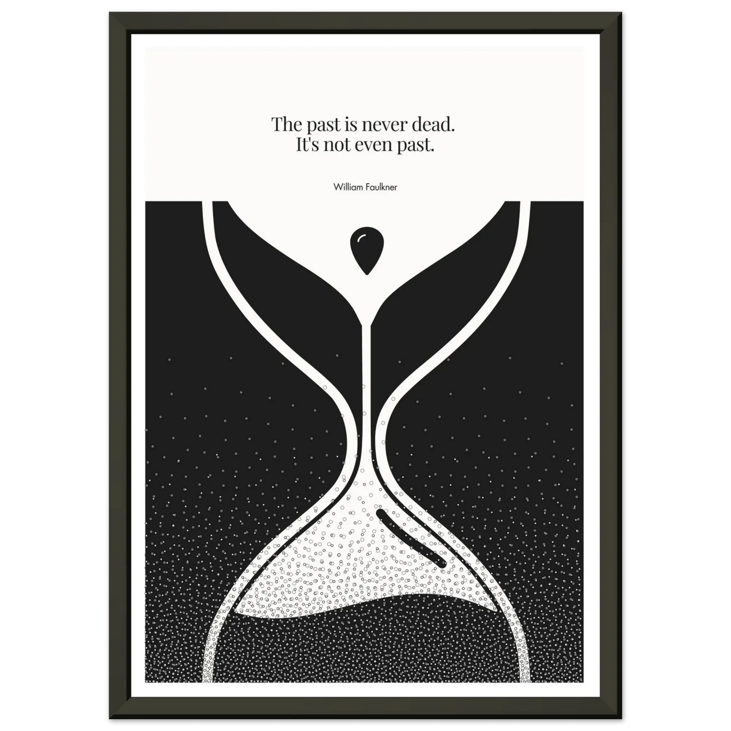 William Faulkner Quote Poster – “The Past Is Never Dead” | Minimalist Hourglass Wall Art - INK & FRAME STUDIO